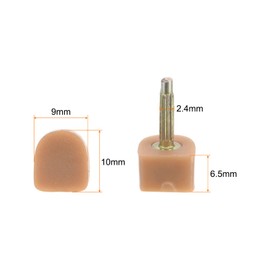 sourcing map 3 Pairs TPU High Heel Tips Shoes Replacement Tap Caps for Women High Heel Shoes 2.4mm Pin, 10x9mm U-Shape Heel Repair Caps, Beige