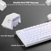 White Topographic PBT Keycaps,97 Key Caps Set Side Printed,No Tear