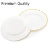 Coloch 50 Pack Gold Plastic Plates, 6 Inch White with