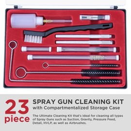 TCP Global 23 Piece Airbrush Cleaning Kit with Case - Paint Gun Cleaning Kit, Air Tools, Detail & Gravity Feed Airbrush Cleaner, Automotive Spray Gun Cleaner, Air Brush Washing Set