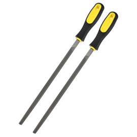 M METERXITY 2-Pack Square Metal File 10 Inch, High Carbon Steel File Diamond File Hand File W PVC Grip Handle for Wood/Metal/Ceramic/Glass/Stone/Jewelry/Tile/Model/DIY/Sharpening File
