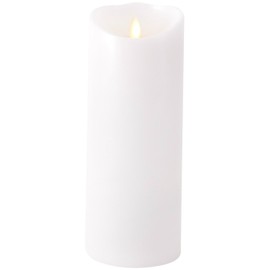 Liown Flameless Candle: Unscented, Moving Flame Candle with Timer (9" White)