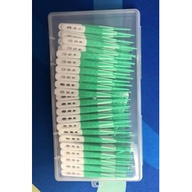 YEERSUO Soft Interdental Brushes, Dental Toothpicks Brush Between Teeth, Tooth Flossing Brush Disposable for Cleaning, Interdental Brush for Braces, (Green Colors, 90 Count)