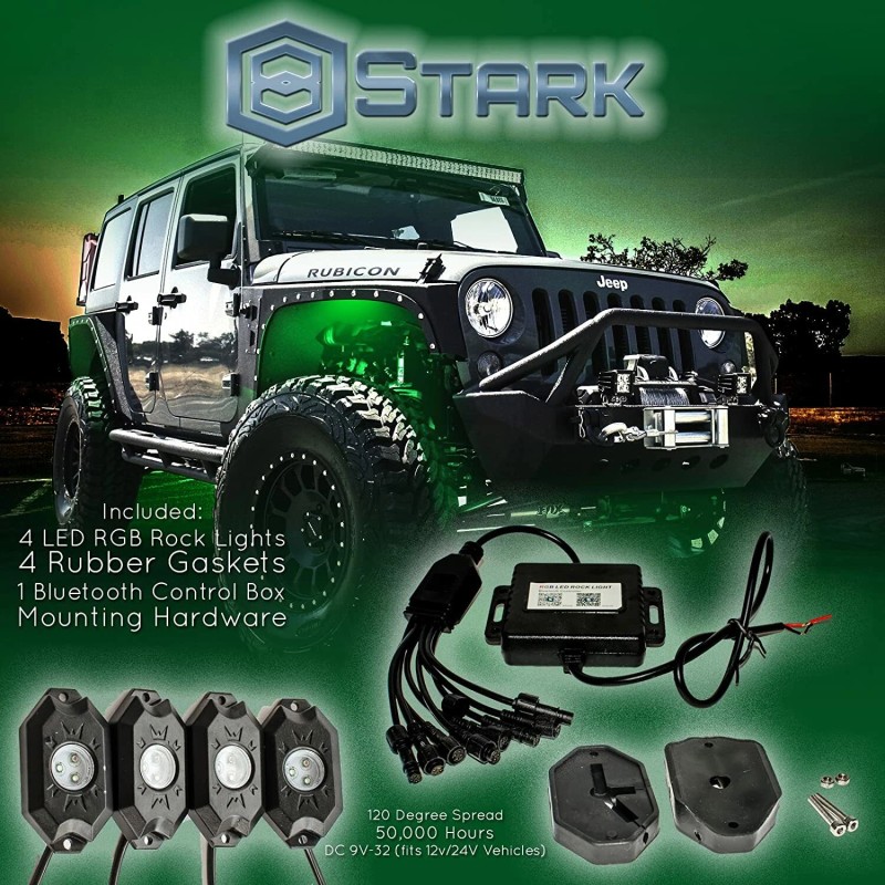 STARK INDUSTRIES 4 Pods RGB Rock Lights Bluetooth Control Underglow