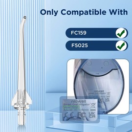 Replacement Heads for Nicwell/Oralfree FC159/F5025 Water Flosser (6 Classic Jet Tips + Storage Case Bundle)