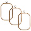Framendino, 3 Pack Octagonal Imitation Wood Embroidery Hoops Cross Stitch