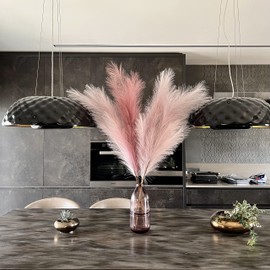 Chousse 43" / 3.6 ft Pampas Grass Tall 4 Pcs - Faux Pampas Grass Bulk, Artificial Large Pampas Grass Decor for Floor Vase, Room Decor, Home Decor, Boho Decor (Pink & Mauve)