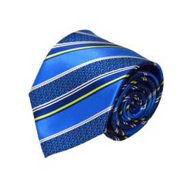 Lifebeats CTR - Corbata de microfibra con clip ajustable para niños a rayas, azul y azul, Azul, Chicos