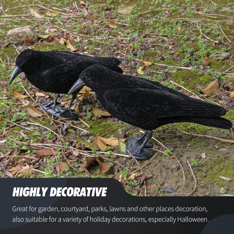Volein Crow Decoy for Attracting Crows, 2-Pack Plastic Fake Crows