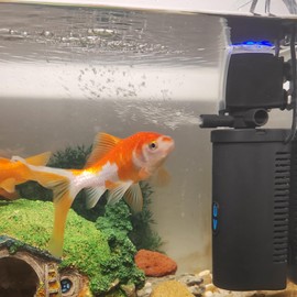 Aquarium U-V Filter 158GPH for 10-45 Gallon Small Betta Fish Turtle Tank, Internal Filter w/ Aeration Bio Sponge Green Clean Machine Green Killing Deodorization Keep Saltwater Freshwater Crystal Clear