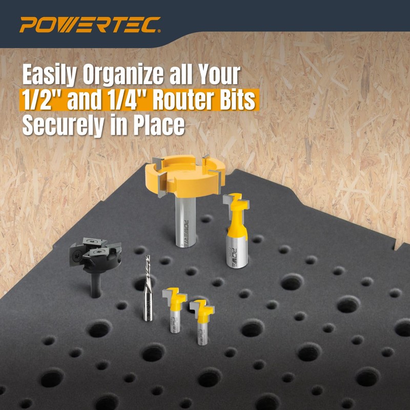 POWERTEC Router Bit Storage, Drill Bit Organizer Tray for Festool