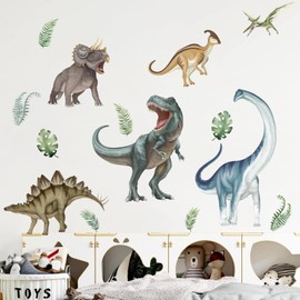 decalmile Wall Tattoo Dinosaur Wall Sticker Dino Animals Children's Wall Sticker Baby Room Children's Room Boys Wall Decoration
