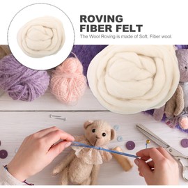 Artibetter Natural Wool Roving Felting Wool Yarn Roving Fibre Wool Yarn Roving Felt Crafts for DIY Craft Needle Felting Hand Spinning 200g (Galatea)