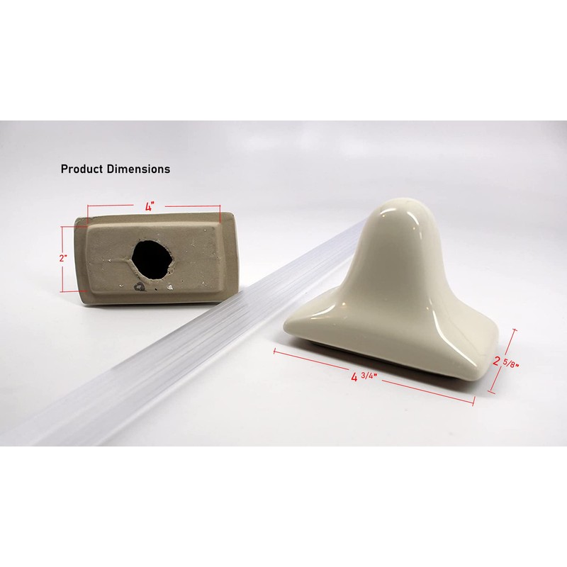 Tenedos Bone Almond Ceramic Towel Bar Kit – Glazed Bathroom