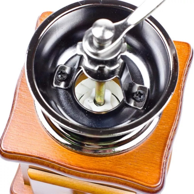 Mebix Molino De Café Manual Portátil De Madera Vintage Retro
