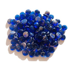 Rhinestone Paradise Glass Stones Decorative Stones Approx. 130 Stones Cobald Blue 2 cm Flat Stones Nuggets Round Decorative Stones Glitter Stones Mosaic