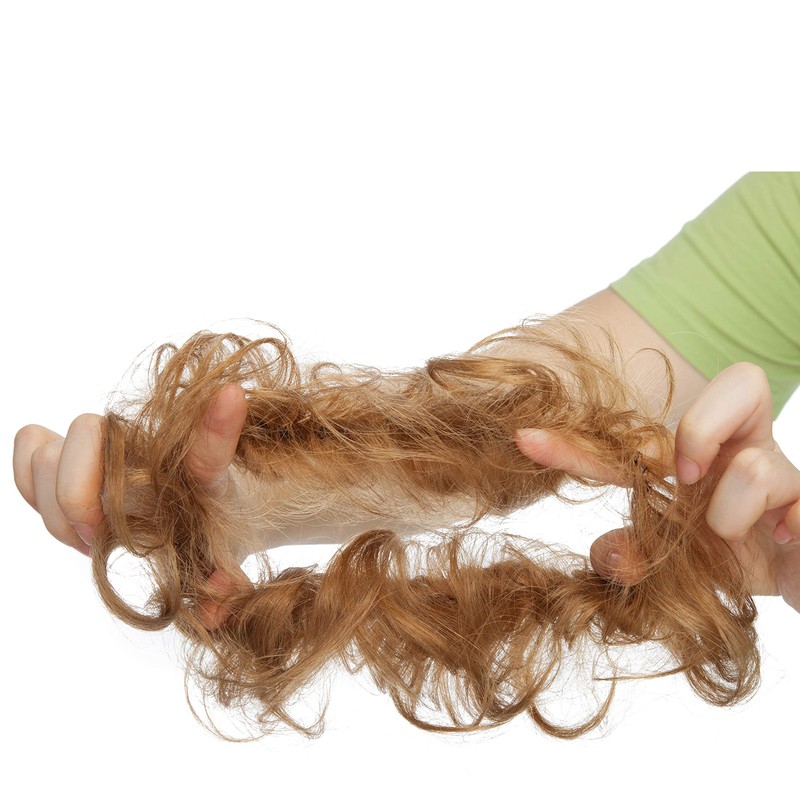 Silk-co Curly Hair Bun Extensions Real Remy Human Hair Messy