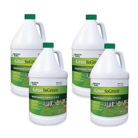 American Hydro Systems GrassSoGreen Maintenance Formula, Grass and Landscape Fertilizer, 1 Gallon Bottles (4 Pack)