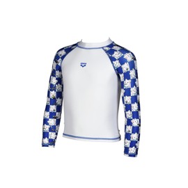 Arena Unisex Kids Friends UV L/S Tee Shirt, White-Royal Multi, 92