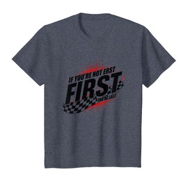 Shake and Bake First Last Racing Fan Motivational Quote T-Shirt, Youth, Heather Blue