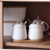 HAOTOP Ceramic Sugar Bowl 2 Pack, PorcelainJar with Tray, Spoon