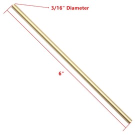 Eowpower 2Pcs 3/16" x 6 inch Copper Round Rod Brass Knife Pin Stock, Metal Craft Working Hobbies