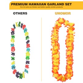 VANZACK Hawaii Wreath Hawaii Lei Hawaiian Lei Garland Hair Wreath 64pcs (16pcs*Neck Ring+16pcs*Head Ring+32pcs*Hand Rings)