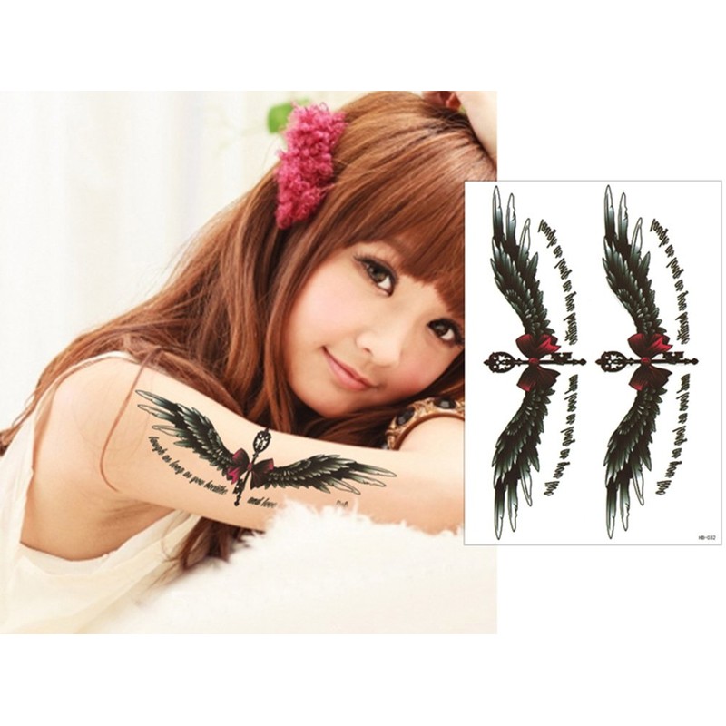 THE FANTASY hb032 Tattoo Sticker Wings Feather