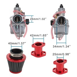 GOOFIT 26 mm VM22 PZ26 Carburettor Air Filter Manifold Carb Moto ATV Quad for 125CC 144 150 160 170CC ATV Quad Dirt PitBike