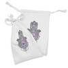 Ambesonne Hamsa Fabric Pouch Set of 2, Motifs from Cultures