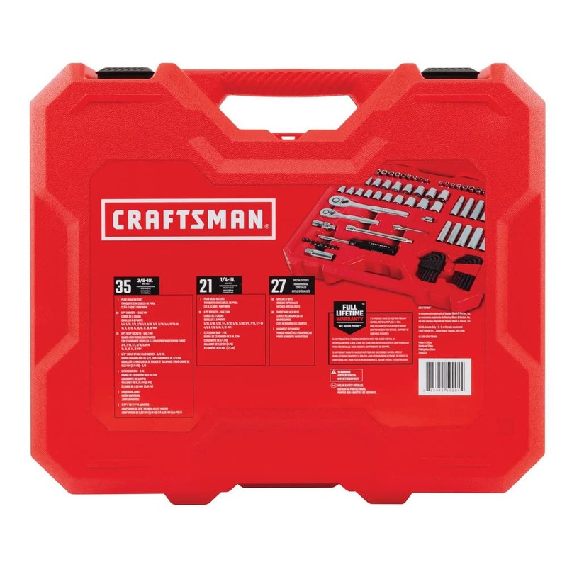 CRAFTSMAN Mechanics Tool Set, SAE/Metric, 1/4-Inch Drive, 83-Piece (CMMT12021)