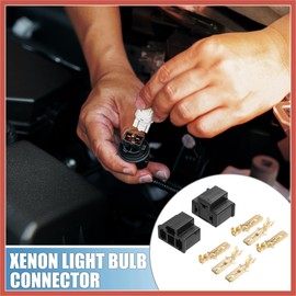 ACROPIX Car Socket Xenon Light Bulb Connector Kit Wiring Harness Headlight Connector for H4 9003 HB2 (Set of 2) Car Parts