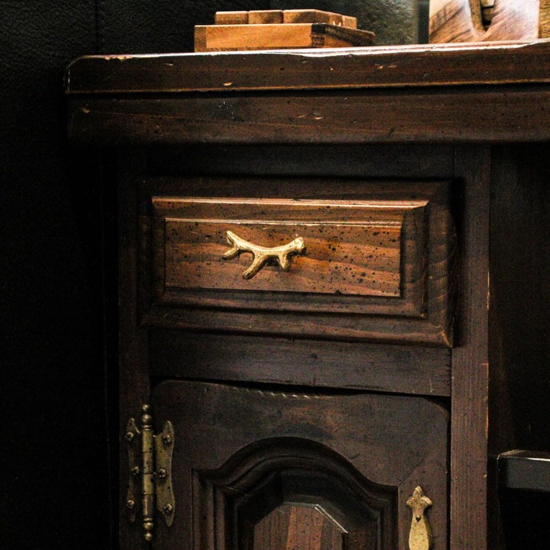 Set of 12 Bronze Finish Cast Iron Small Deer Antler