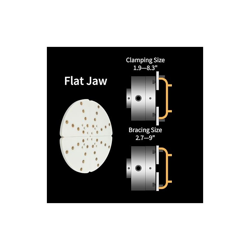 DEEFIINE 8" Cole Jaw for 4 Jaw Wood Lathe Chuck