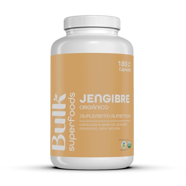 BULK SUPERFOODS Jengibre Orgnico 100 Natural 180 Capsulas 500 mg