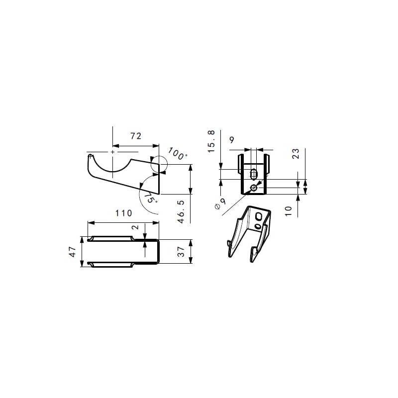 NRG Traditional Triple Column Black Radiator Brackets Fitting Kit