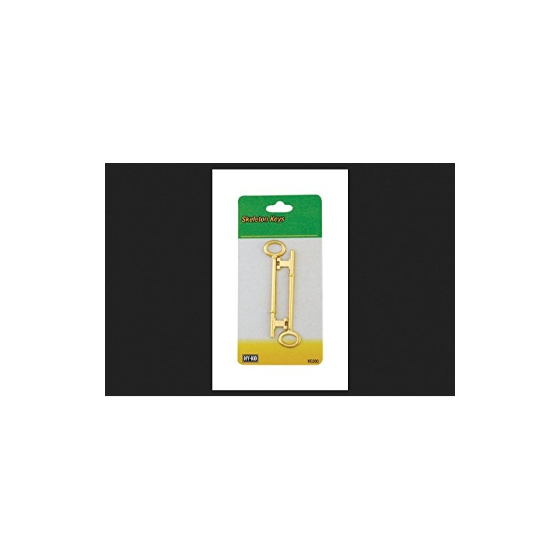 Hy-ko Kc200 Notched Tip Skeleton Decorative Keys, Brass Plated, 2-Pack