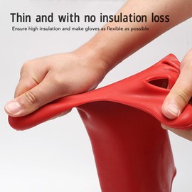 Insulated Gloves, 12 kV High Voltage Manufacturing Class, Class 00 Electrical Insulating Gloves for Line Workers in the Electrical Industry