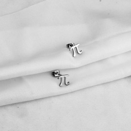 Tiny Pi Earring Math Jewelry Greek letter Pi Stud Earring (pi stud)