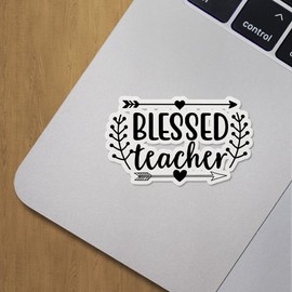 Decal Stickers of Blessed Teacher Premium Indoor (No Waterproof) Vinyl Decal Stickers for Laptop Phone Accessory Helmet Car Window Mug Tuber Cup Door Wall Decoration ANDVER3f25680BL