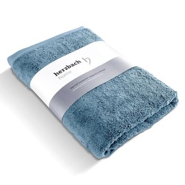 herzbach home Premium Sauna Towel 80 x 200 cm (Grey Blue) - Large, Soft & Absorbent Sauna Towel in Best Quality - 100% Natural Cotton