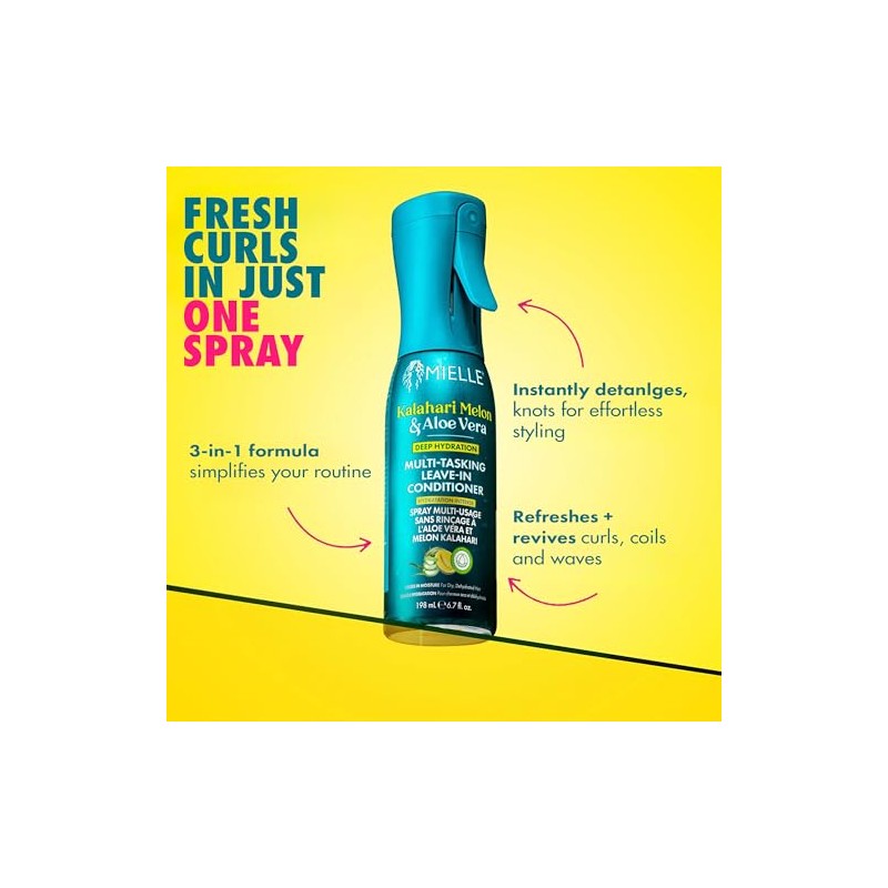 Mielle Kalahari Melon & Aloe Deep Hydration Leave-In Conditioner, Lightweight