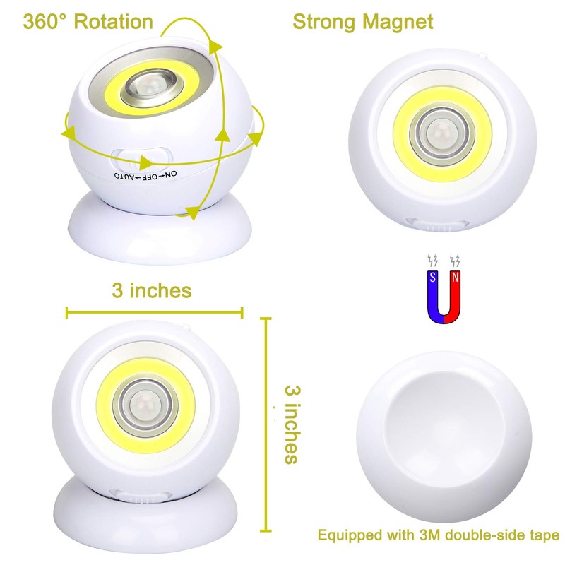 Lebote Motion Sensor Light Battery Powered Wall Light Battery Operated