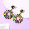 Mardi Gras Earrings Glitter Fleur De Lis Mask Drop Dangle