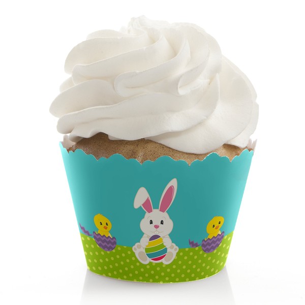 Hippity Hoppity - Easter Bunny Party Decorations - Party Cupcake Wrappers - Set of 12