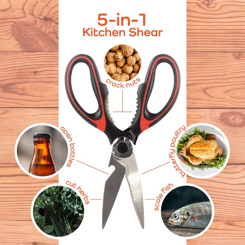 Heavy Duty Kitchen Shears with Peeler Set - Perfect for