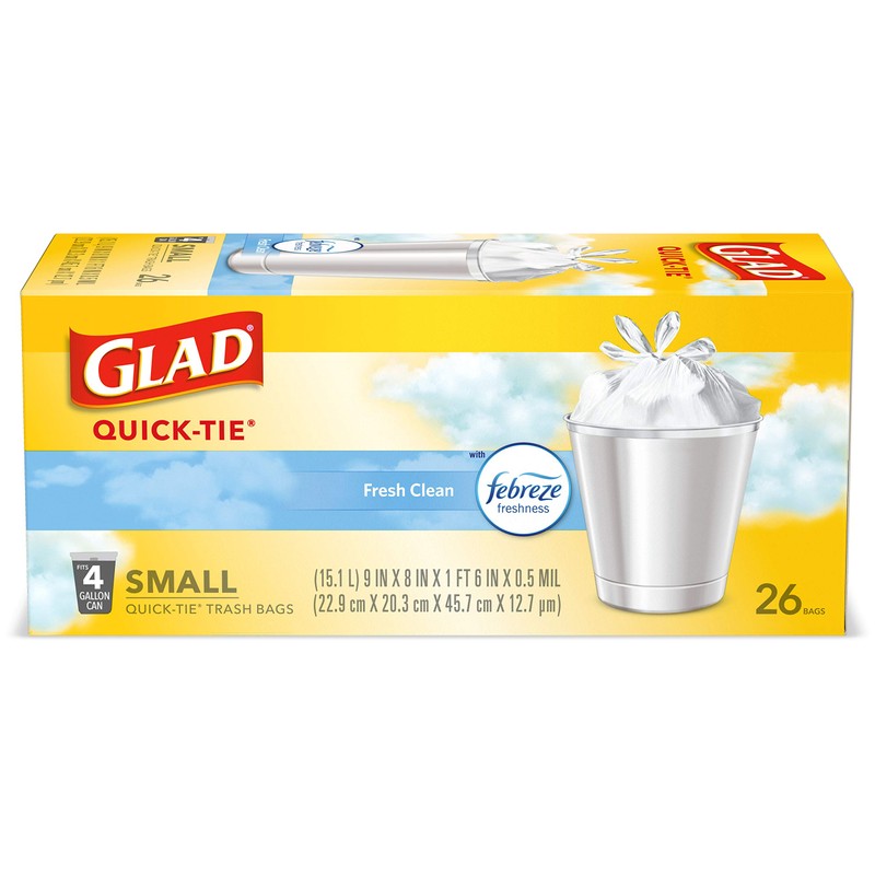 Glad Trash Bags, Small Garbage Bags - OdorShield 4 Gallon