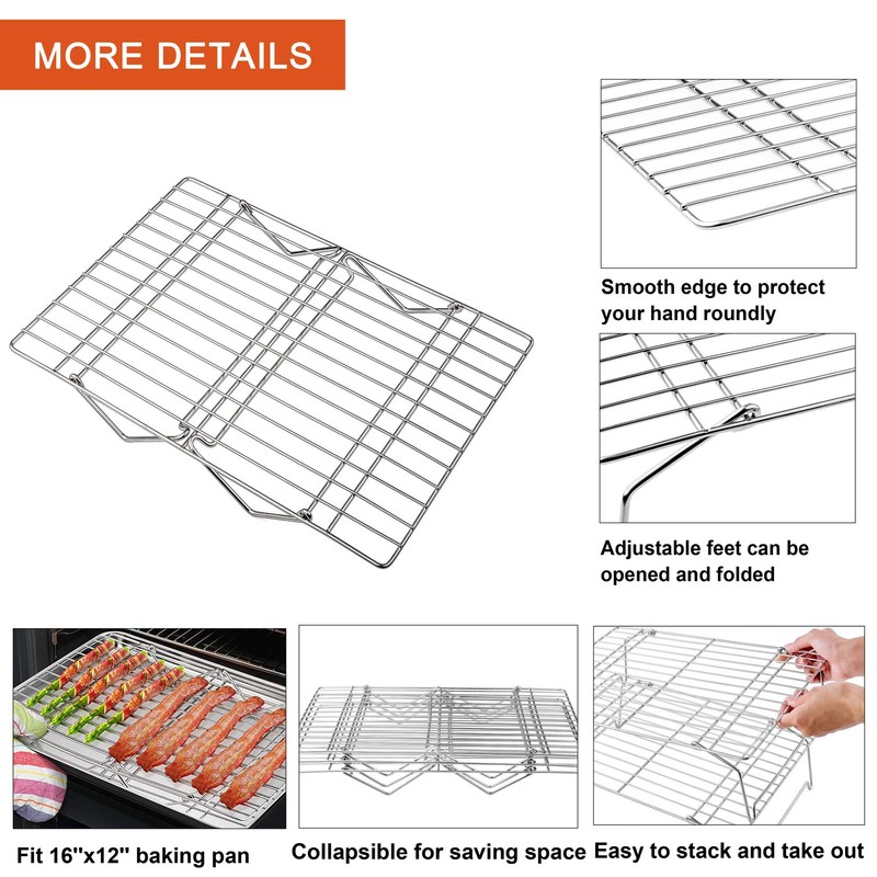 Cooling Rack, P&P CHEF 5-Tier Stainless Steel Stackable Baking Cooking