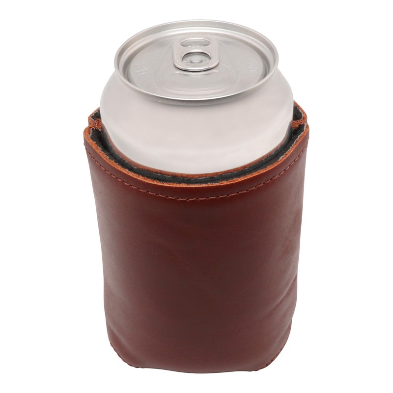 Full Grain Leather Needlepoint Can Coolers (Golden Retriever)