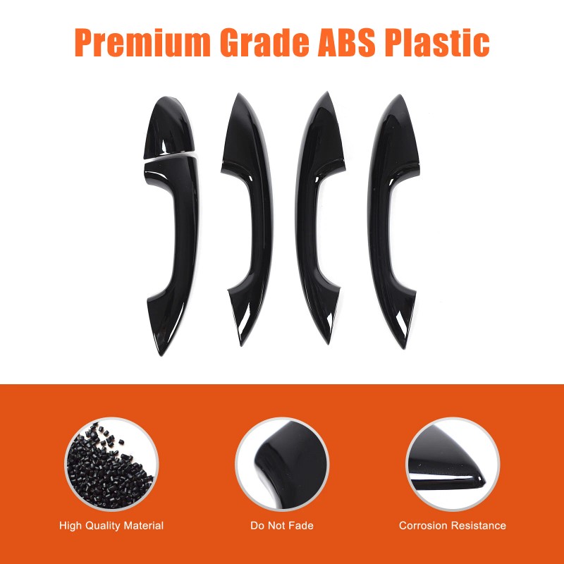 YNEI Gloss BLack Door Handle Upper Add-on Cover Fits Mercedes